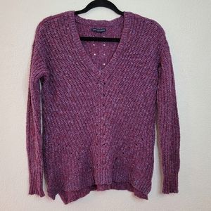 American Eagle medium heavy knit oversized sweater purple fuchsia size xs